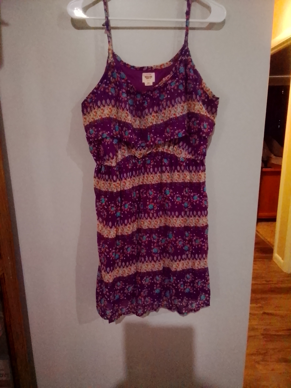 Massimo Purple Floral & Stripe Midi Dress